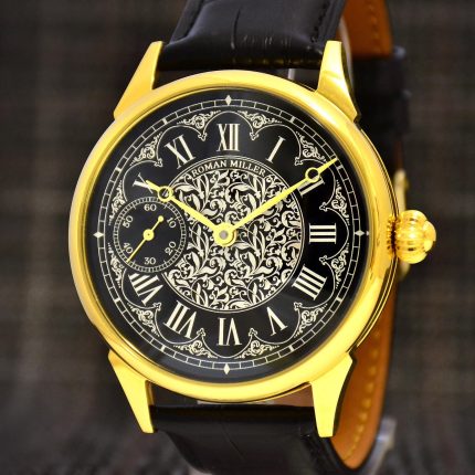 Mens watch gold Roman Miller De Ville (Deauville)